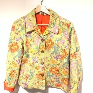 Coldwater Creek Woman’s  Floral Blazer Jacket Petite Size Medium